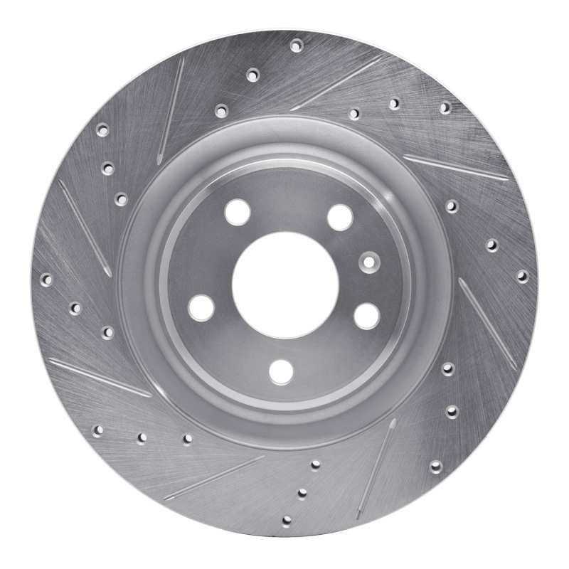 Audi A7 Quattro Brake Rotor (1) - Rear Left - R1 Concepts - Drilled & Slotted - Silver - `08-`25 Audi A7 Quattro Brake Rotor (1) - Rear Left - R1 Concepts - Drilled & Slotted - Silver - `08-`25